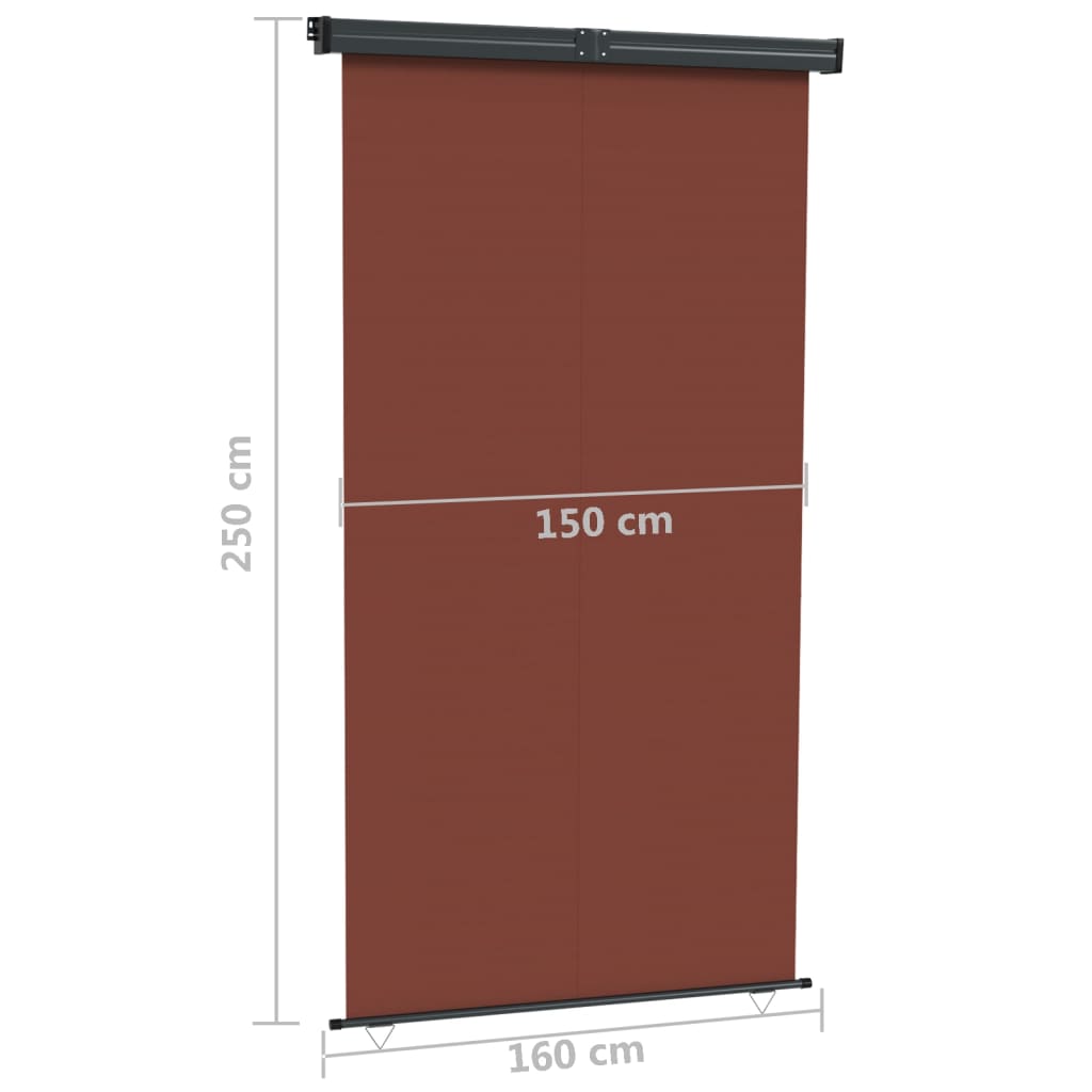 Вертикална тента за балкон, 160x250 см, кафява