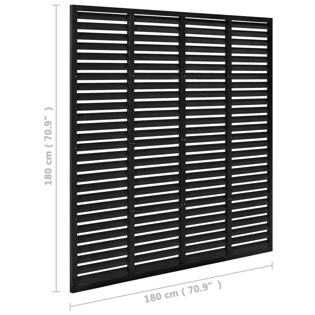 Ограда с ламели, WPC, 180x180 см, черна