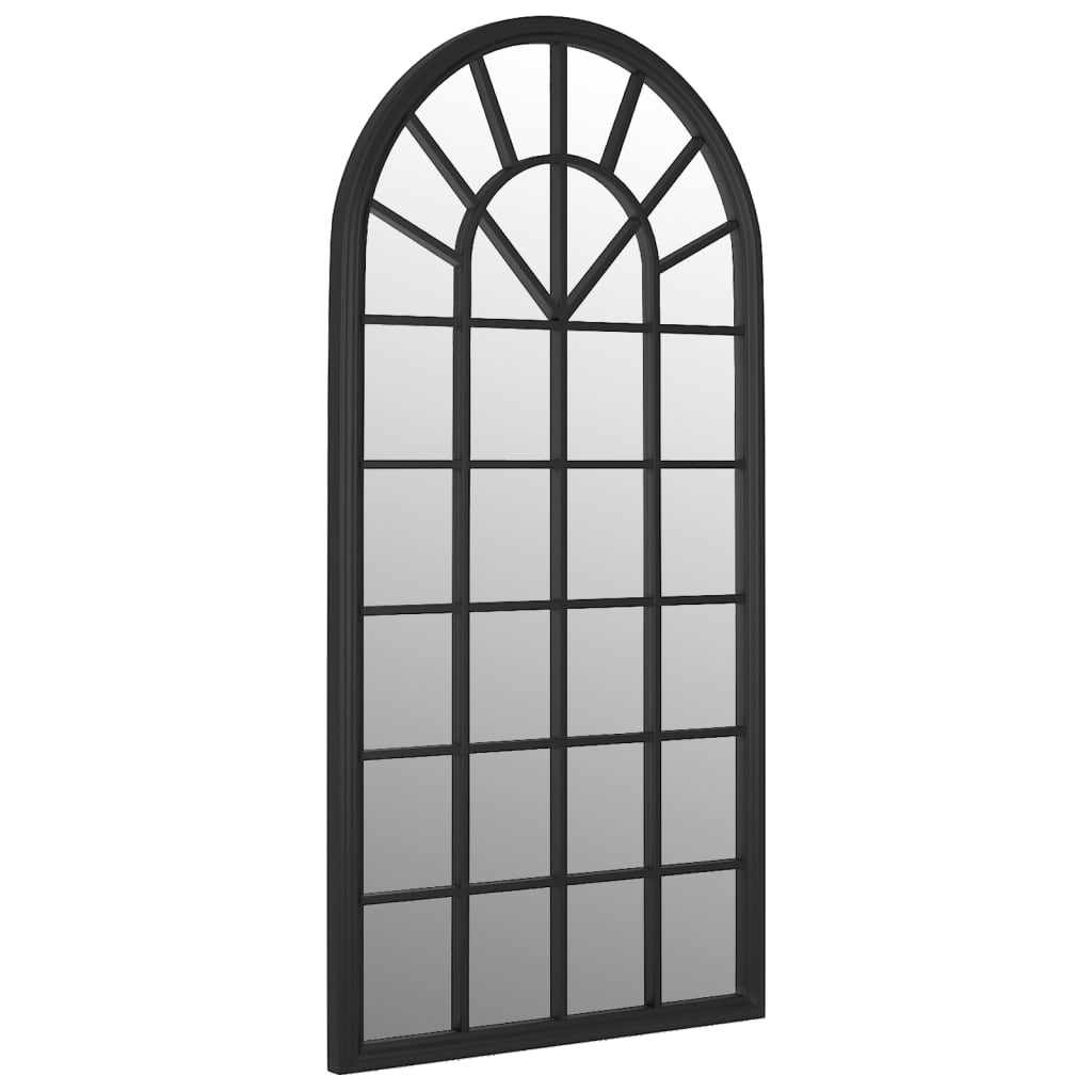 Градинско огледало черно 90x45 см желязо за външна употреба