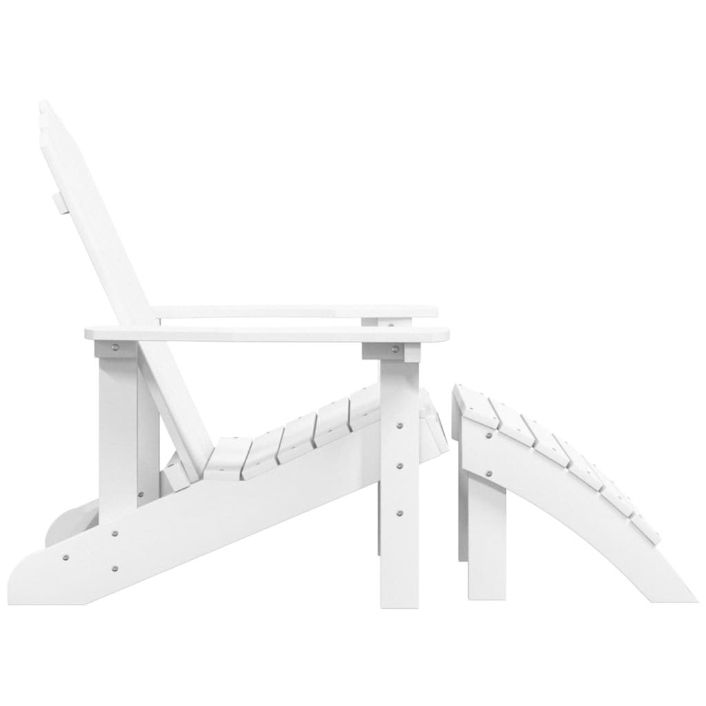 Градински стол Adirondack с табуретка, HDPE, бял