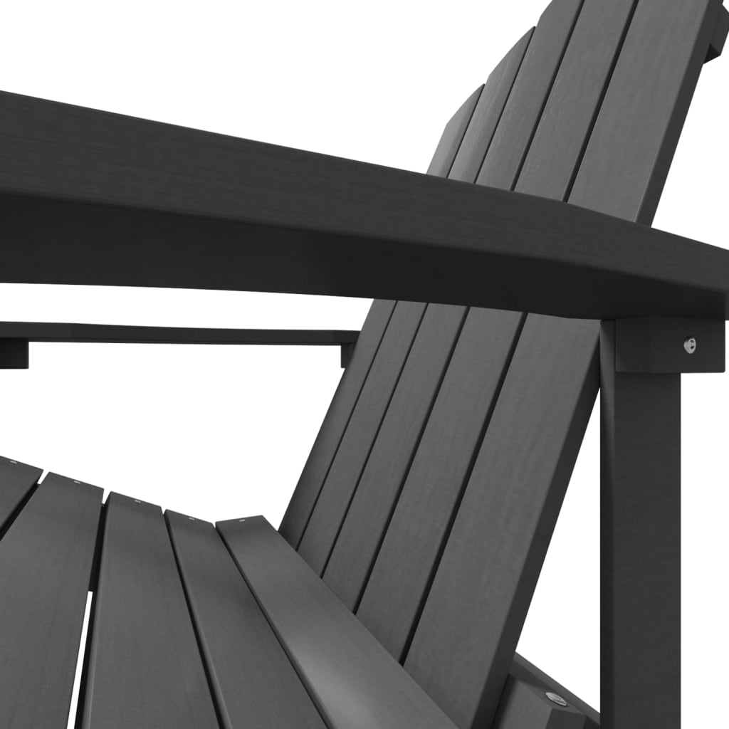 Градински стол Adirondack с табуретка, HDPE, антрацит
