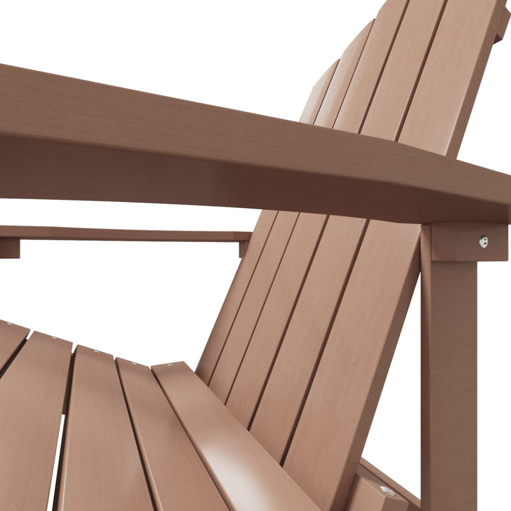Градински стол Adirondack с табуретка, HDPE, кафяв