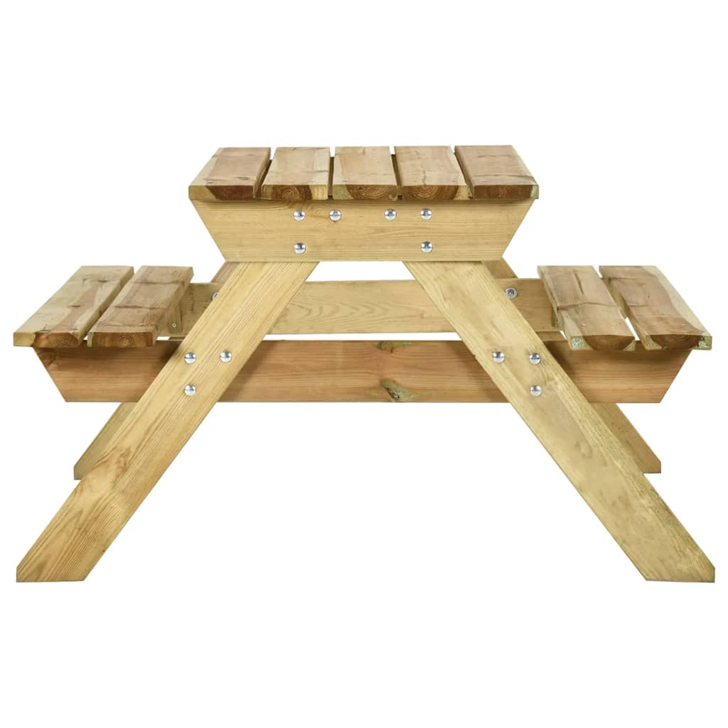 Маса за пикник с пейки, 110x123x73 см, импрегниран бор