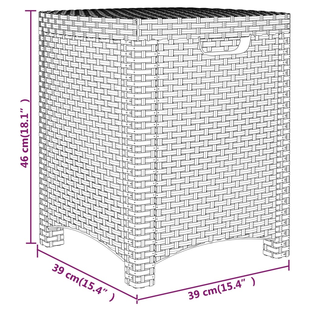 Градинска кутия за съхранение, 39x39x46 см, PP ратан, бяла