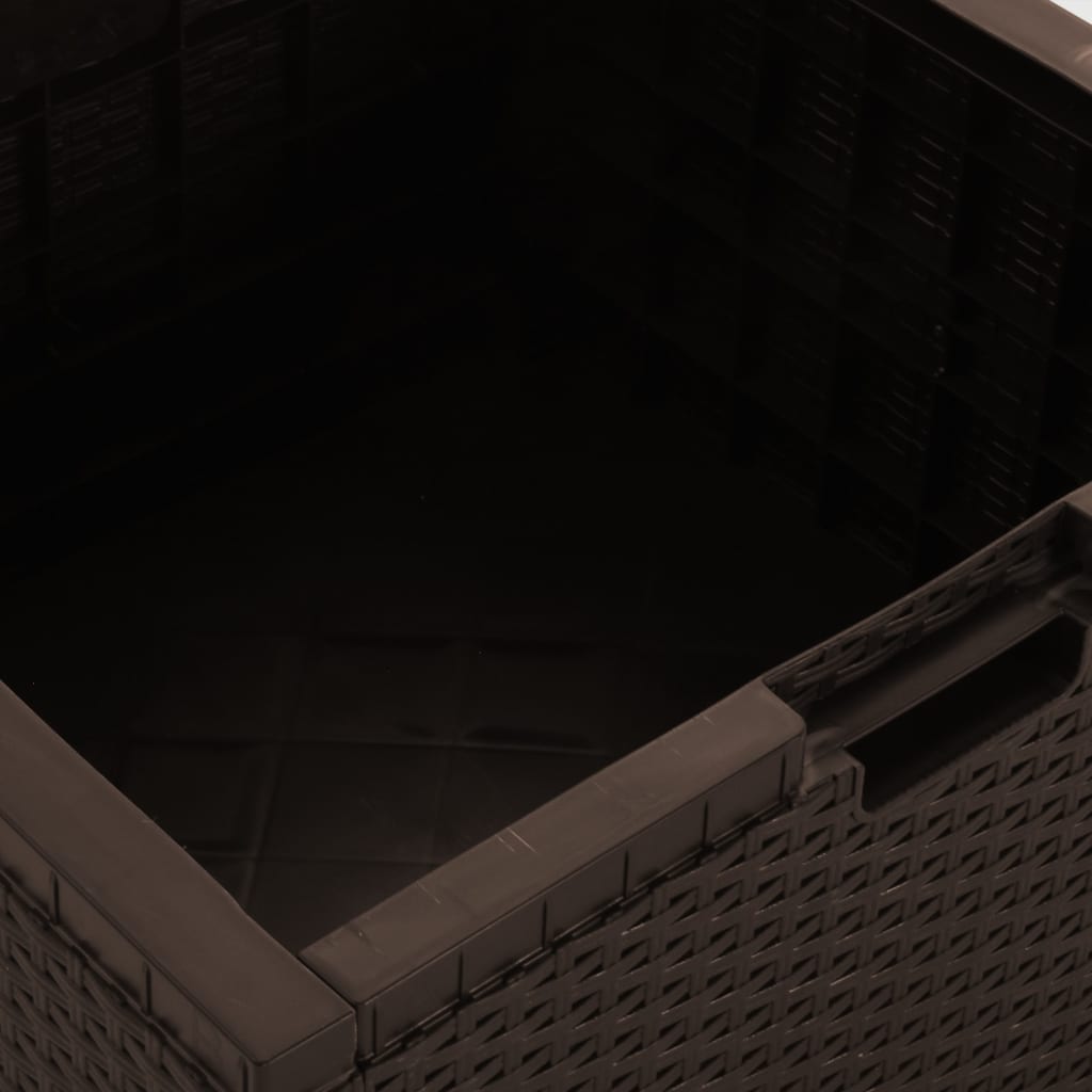 Градинска кутия за съхранение, 60x54x41 см, PP ратан, кафява