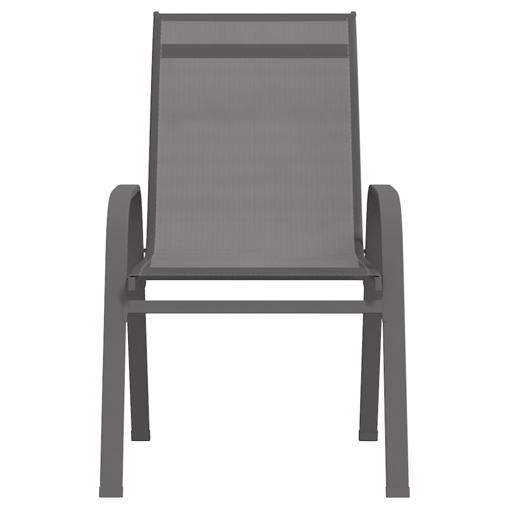 Стифиращи градински столове, 2 бр, сиви, тъкан textilene