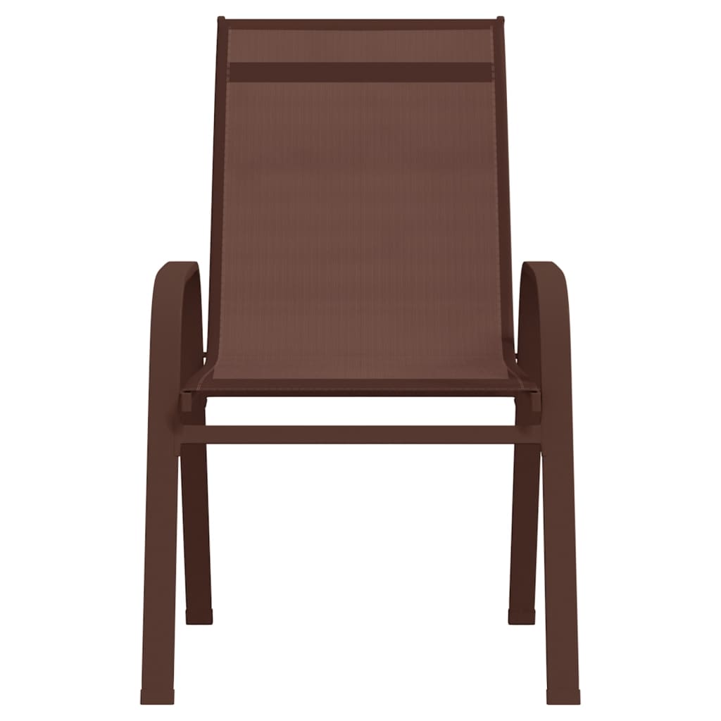 Стифиращи градински столове, 2 бр, кафяви, тъкан textilene