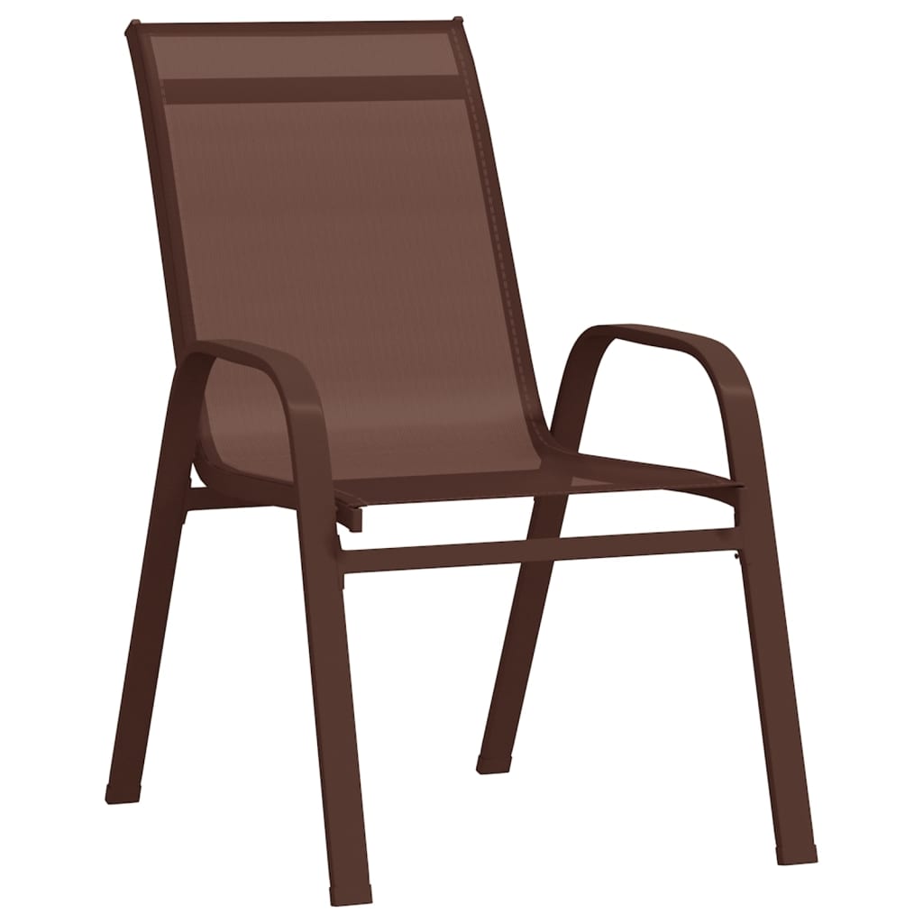 Стифиращи градински столове, 2 бр, кафяви, тъкан textilene