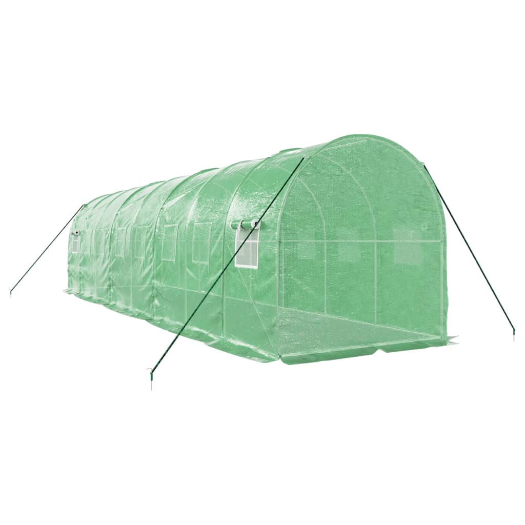 Оранжерия със стоманена рамка зелена 16 м² 8x2x2 м