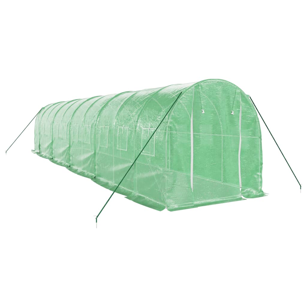 Оранжерия със стоманена рамка зелена 20 м² 10x2x2 м