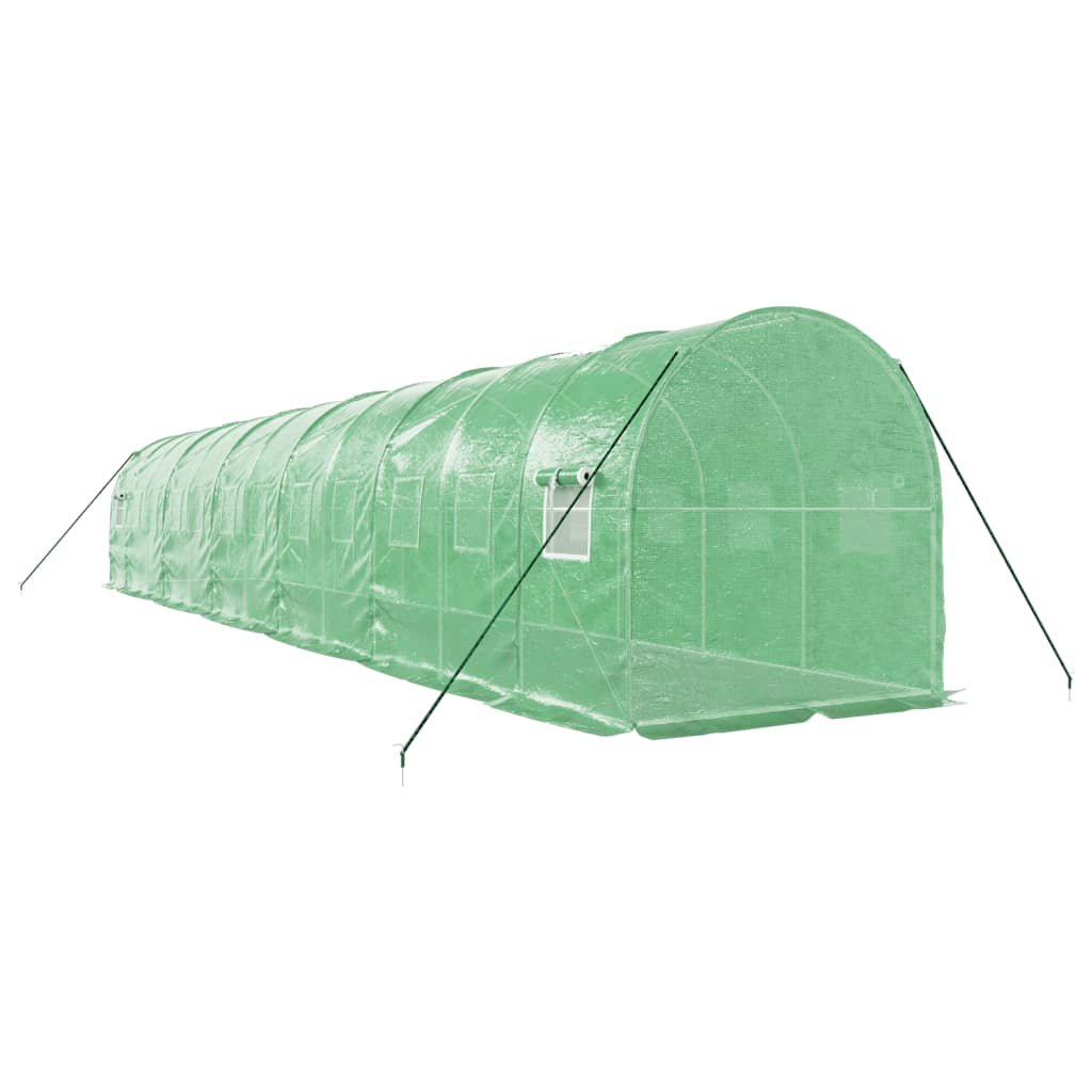 Оранжерия със стоманена рамка зелена 24 м² 12x2x2 м