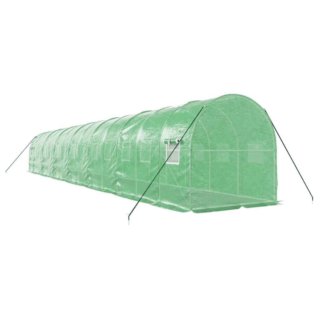 Оранжерия със стоманена рамка зелена 28 м² 14x2x2 м