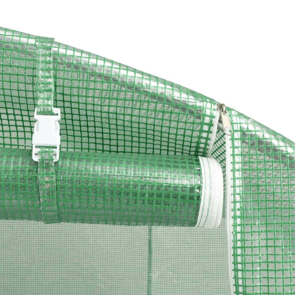 Оранжерия със стоманена рамка зелена 32 м² 16x2x2 м