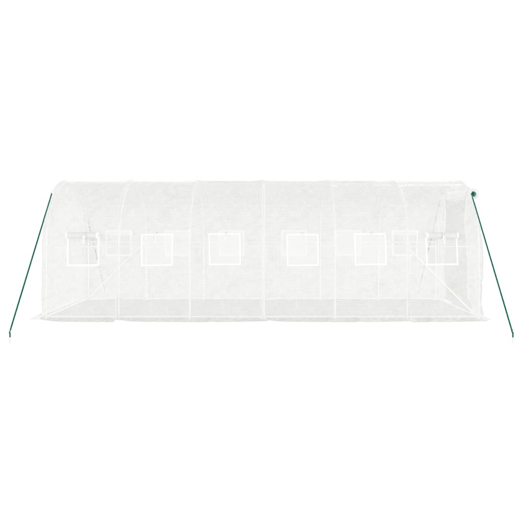 Оранжерия със стоманена рамка бяла 12 м² 6x2x2 м