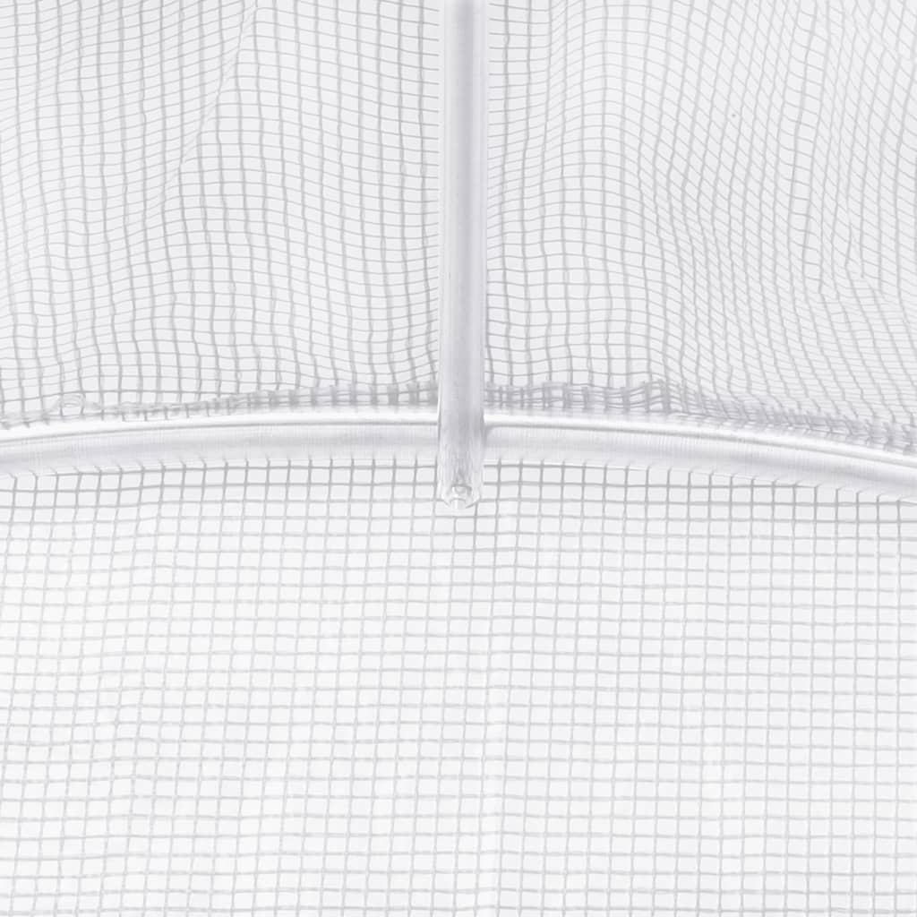 Оранжерия със стоманена рамка бяла 24 м² 12x2x2 м