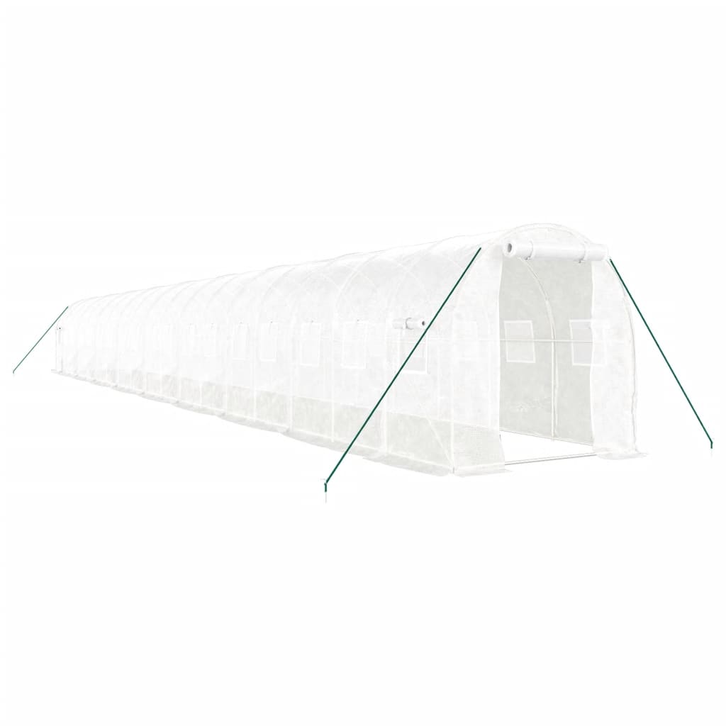Оранжерия със стоманена рамка бяла 36 м² 18x2x2 м