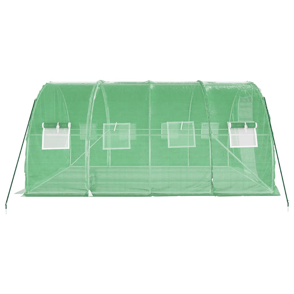 Оранжерия със стоманена рамка зелена 12 м² 4x3x2 м