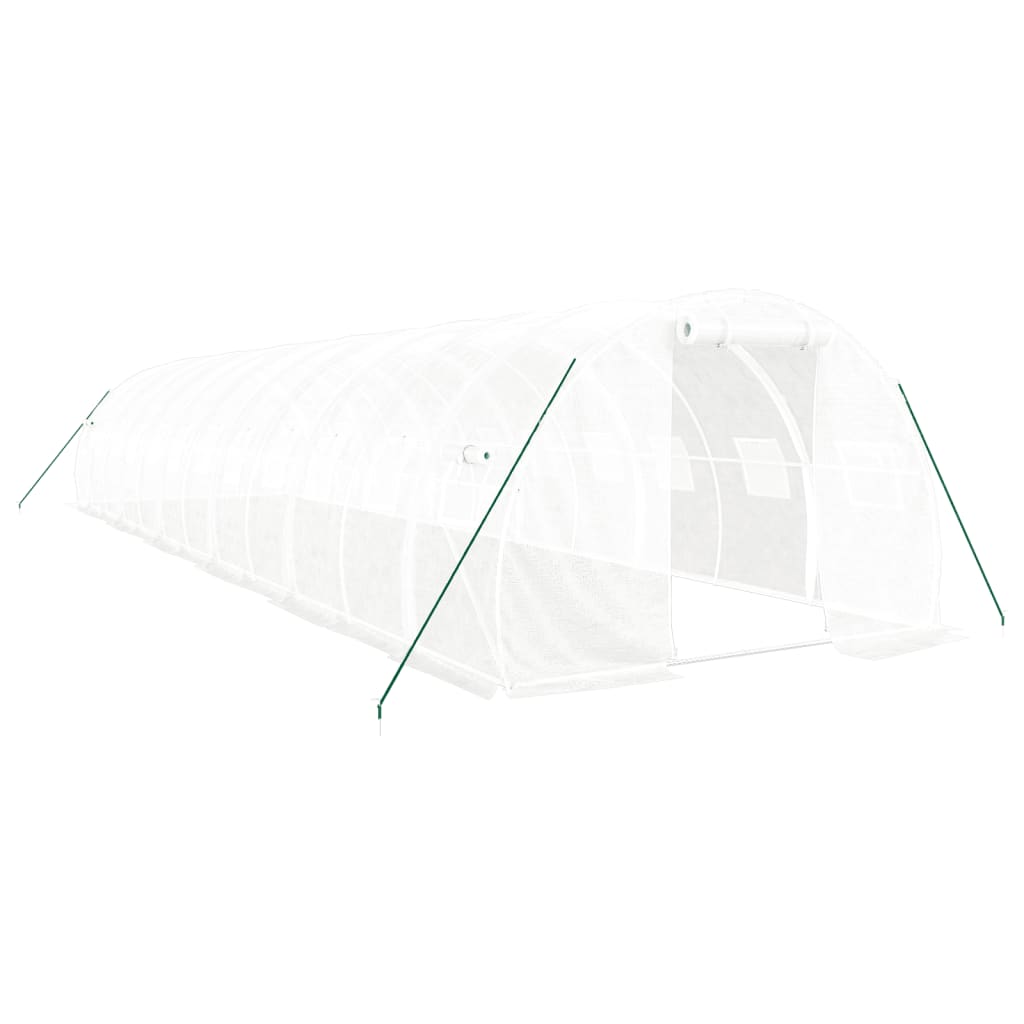 Оранжерия със стоманена рамка бяла 36 м² 12x3x2 м