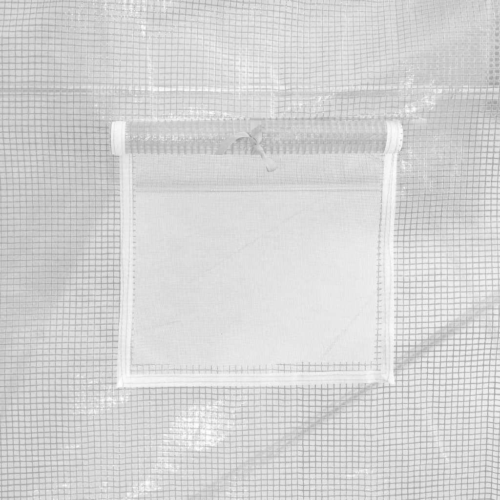 Оранжерия със стоманена рамка бяла 42 м² 14x3x2 м