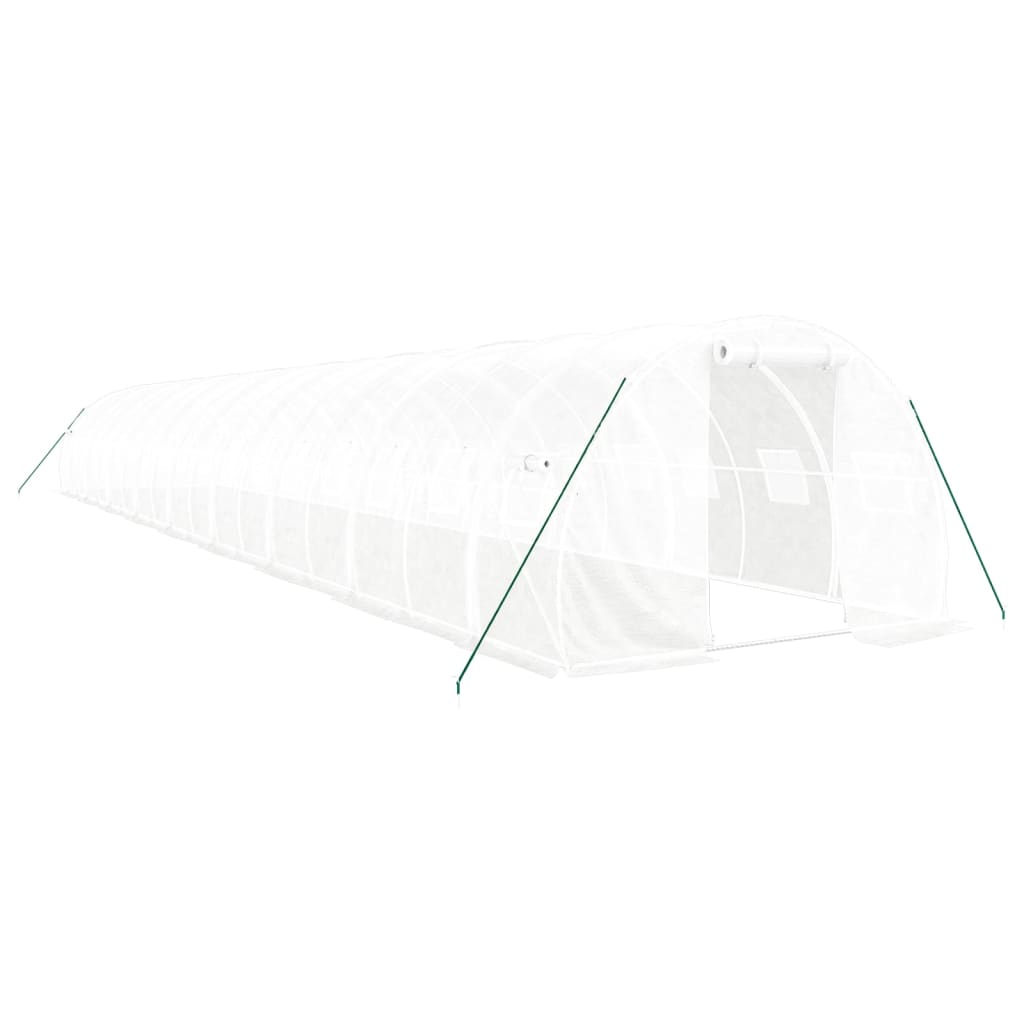 Оранжерия със стоманена рамка бяла 54 м² 18x3x2 м
