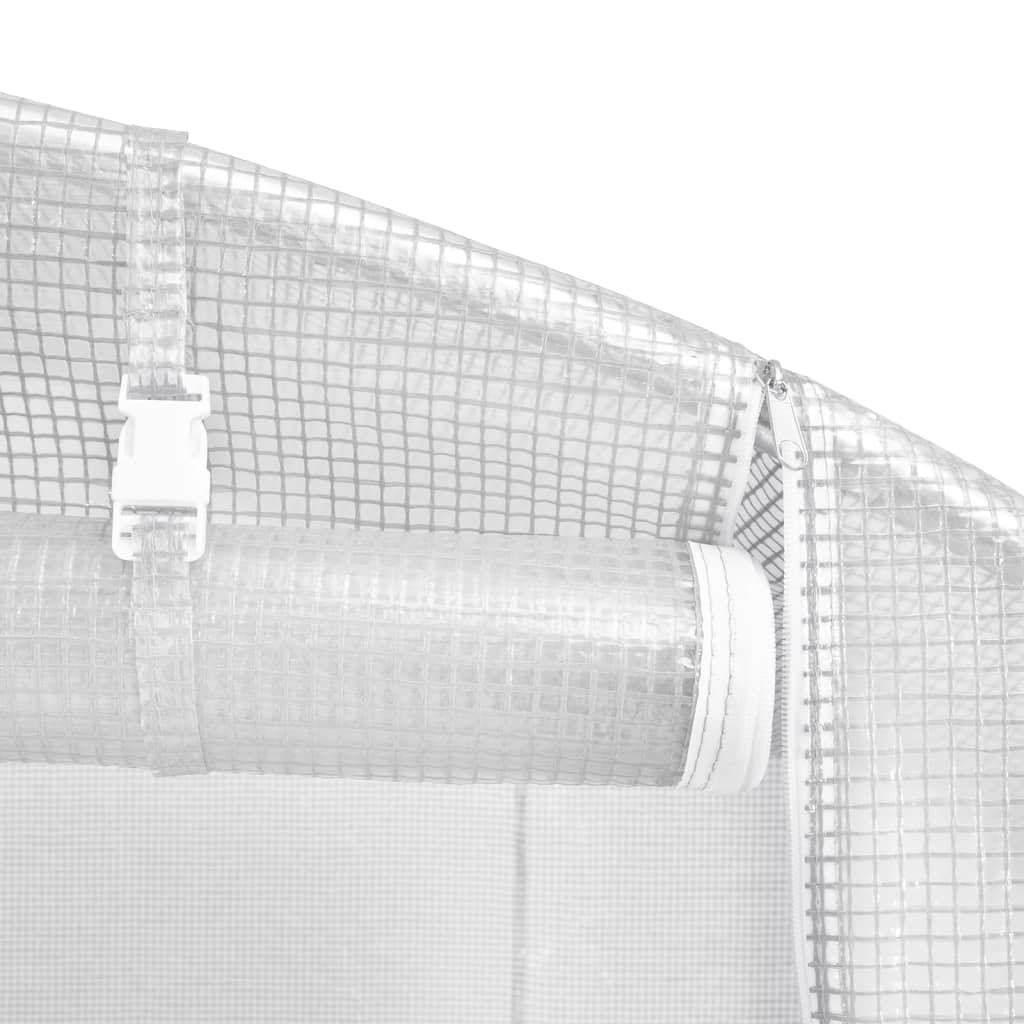 Оранжерия със стоманена рамка бяла 60 м² 20x3x2 м