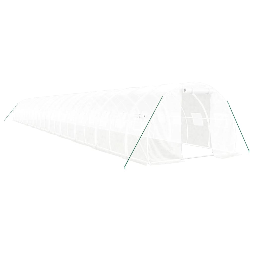 Оранжерия със стоманена рамка бяла 66 м² 22x3x2 м