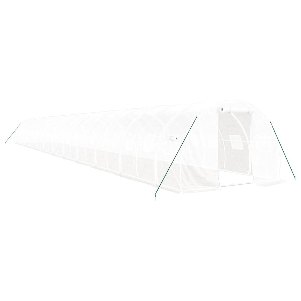 Оранжерия със стоманена рамка бяла 72 м² 24x3x2 м