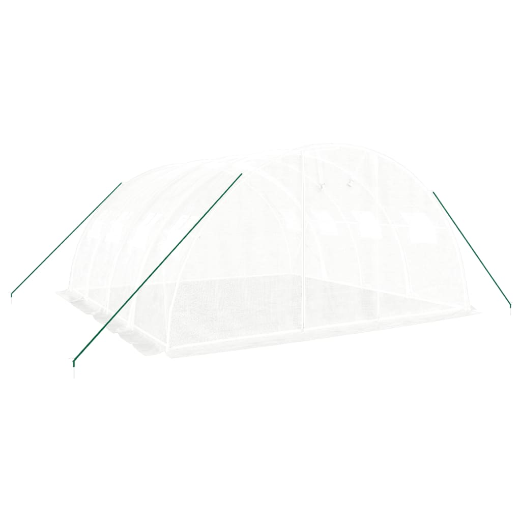 Оранжерия със стоманена рамка бяла 16 м² 4x4x2 м
