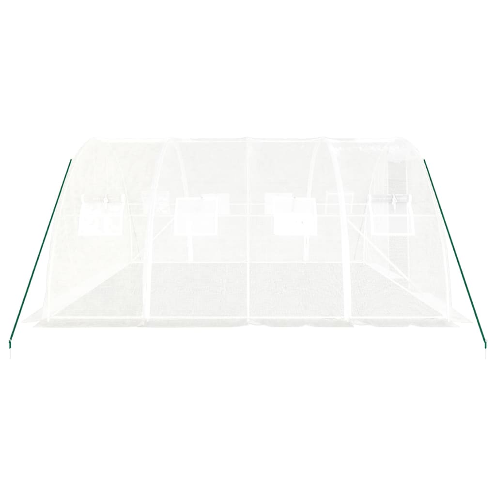 Оранжерия със стоманена рамка бяла 16 м² 4x4x2 м