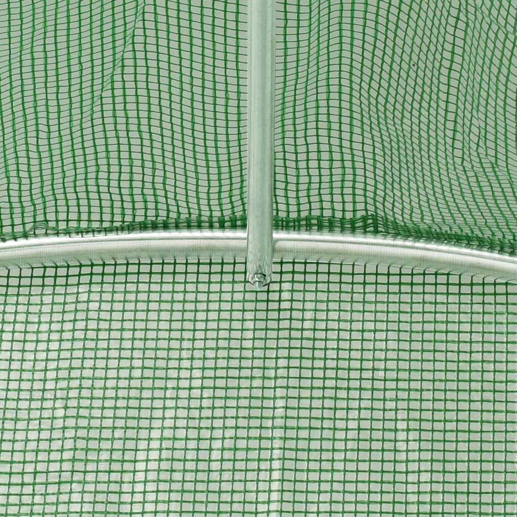 Оранжерия със стоманена рамка зелена 20 м² 5x4x2,3 м