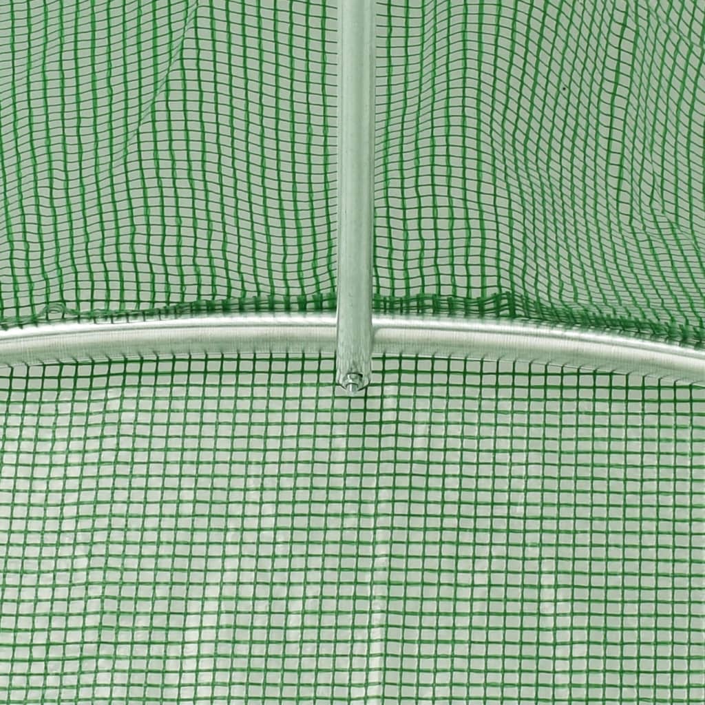 Оранжерия със стоманена рамка зелена 80 м² 16x5x2,3 м