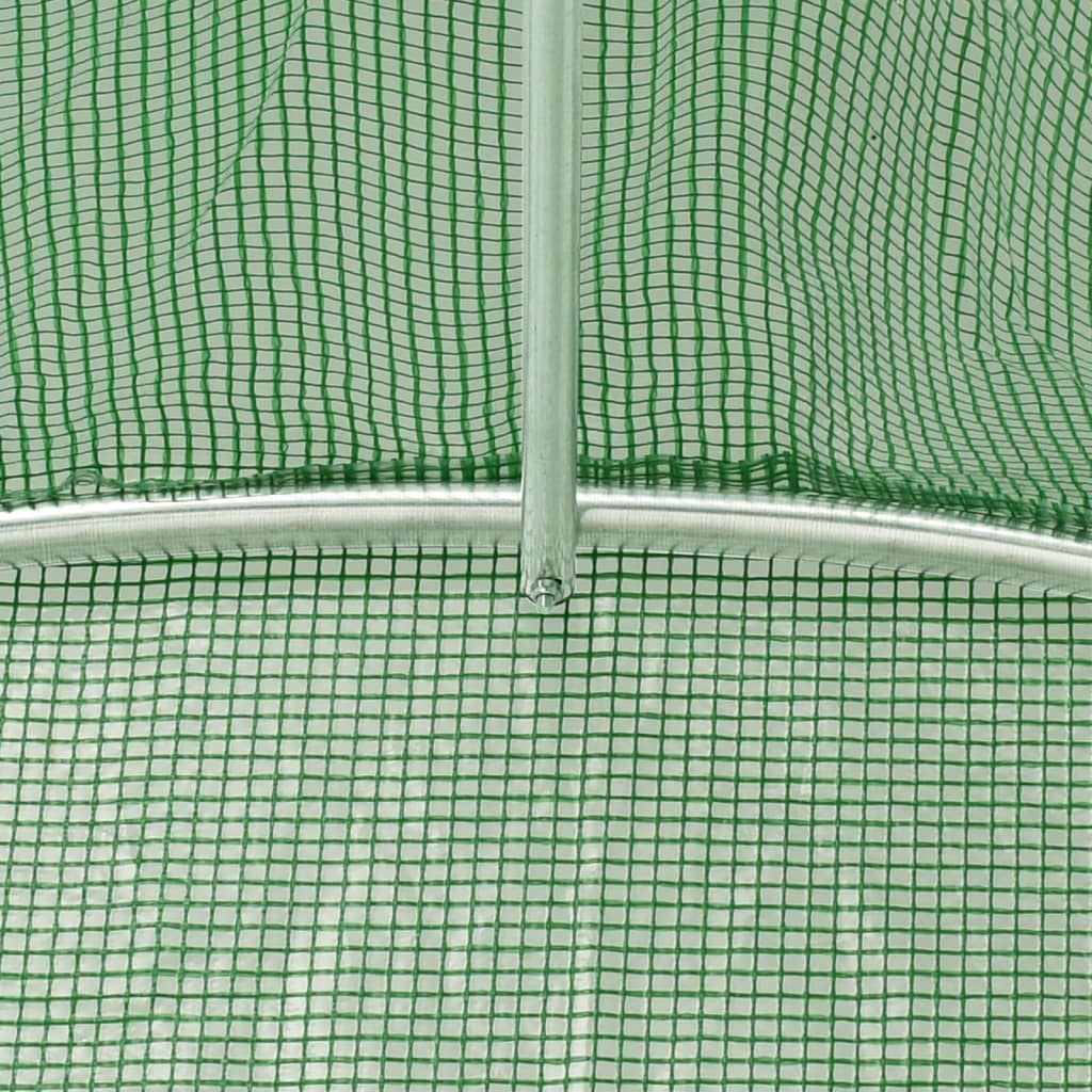 Оранжерия със стоманена рамка зелена 36 м² 6x6x2,85 м