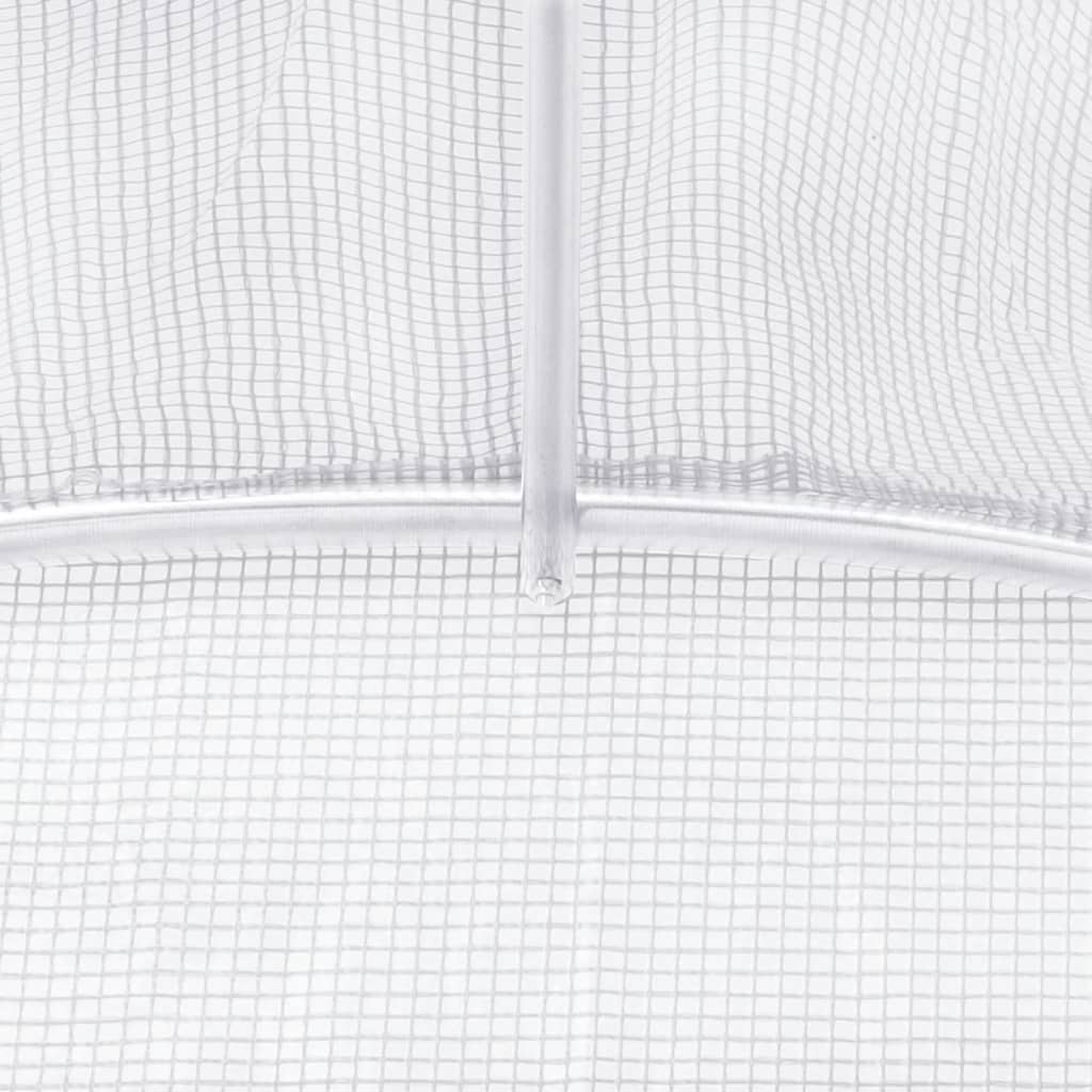 Оранжерия със стоманена рамка бяла 36 м² 6x6x2,85 м