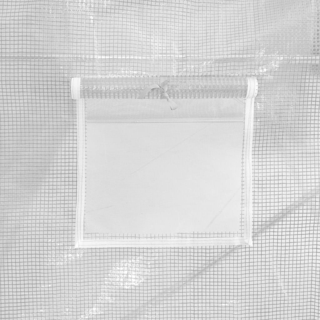 Оранжерия със стоманена рамка бяла 96 м² 16x6x2,85 м
