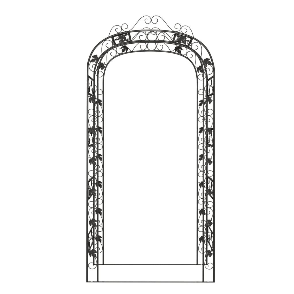 Градинска арка, черна, 116x45x240 см, стомана