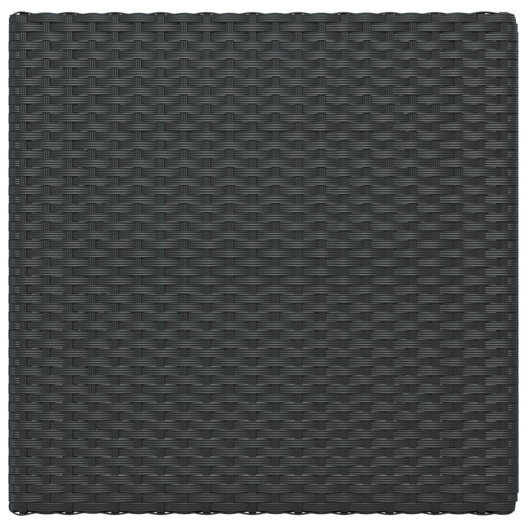 Сгъваема бистро маса, черна, 55x54x71 см, полиратан