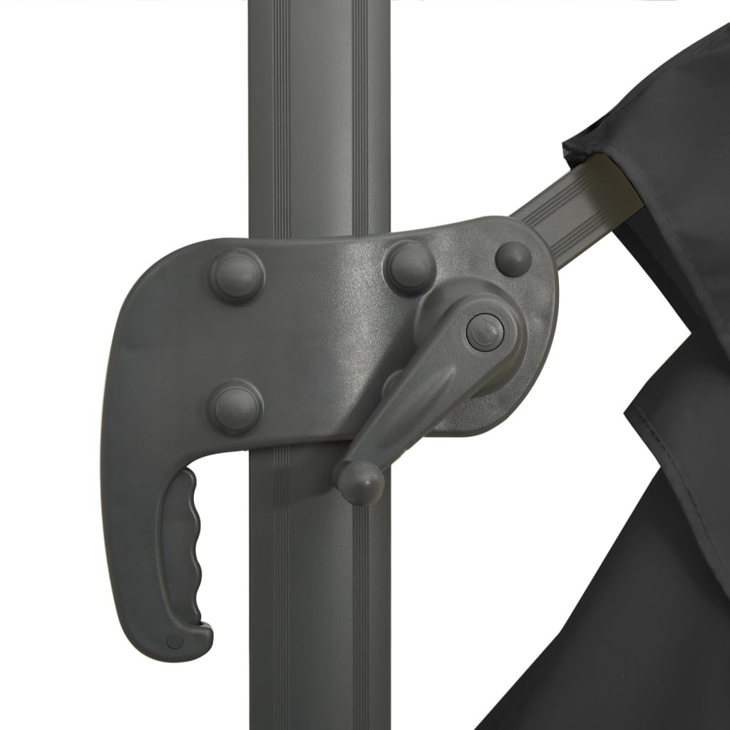 Конзолен чадър с алуминиев прът, черен, 300x300 см