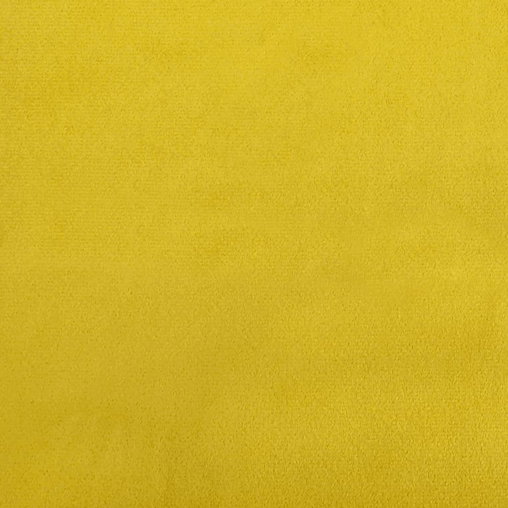 Канапе с изтеглящо легло и матраци жълто 100x200 см кадифе