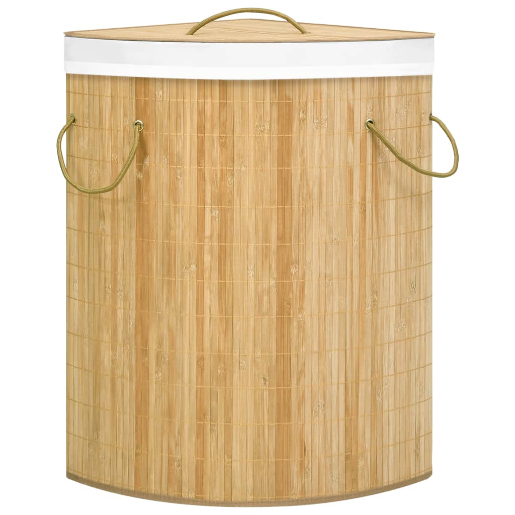 Бамбуков ъглов кош за пране, 60 л