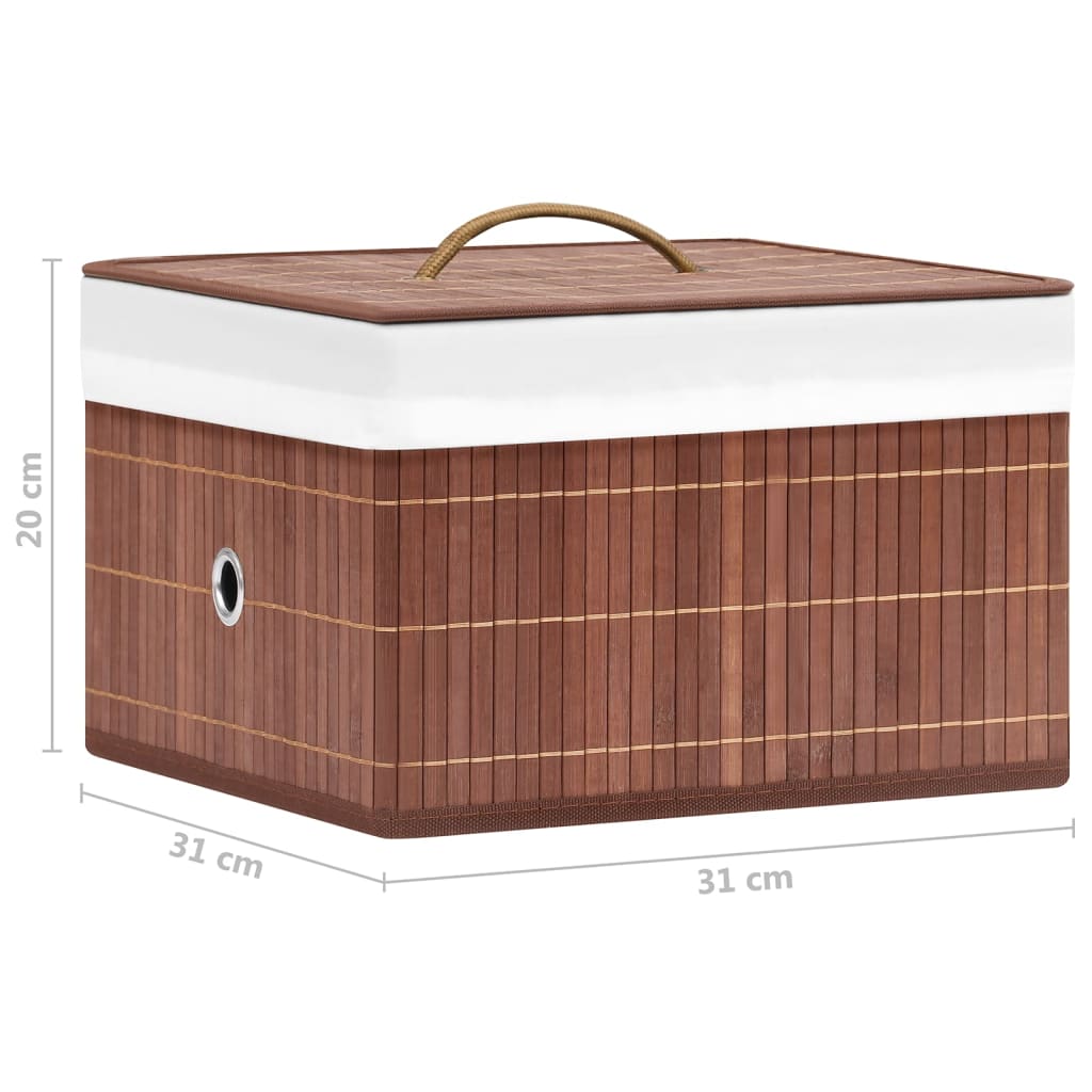 Бамбукови кутии за съхранение 4 бр кафяви