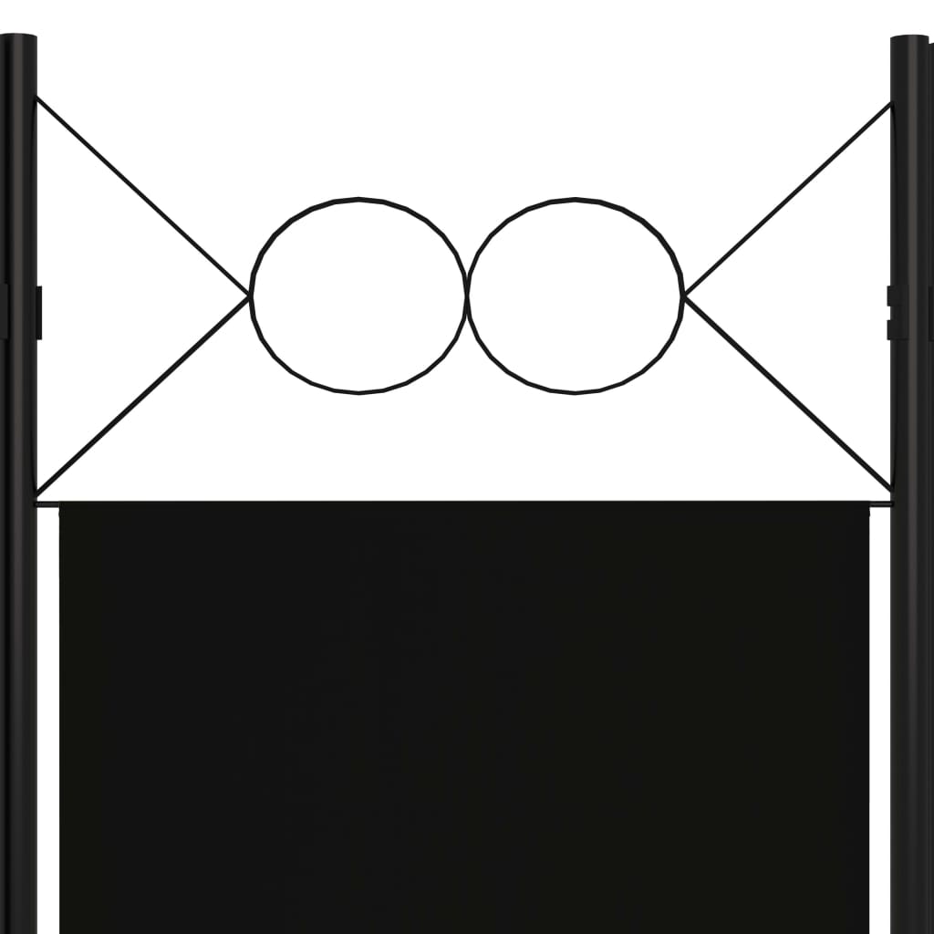 Параван за стая, 3 панела, черен, 120x180 см