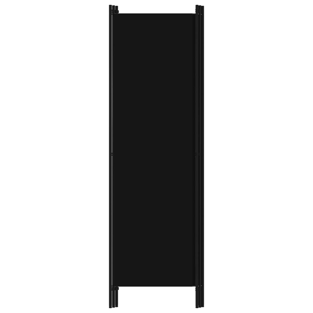 Параван за стая, 3 панела, черен, 150x180 см