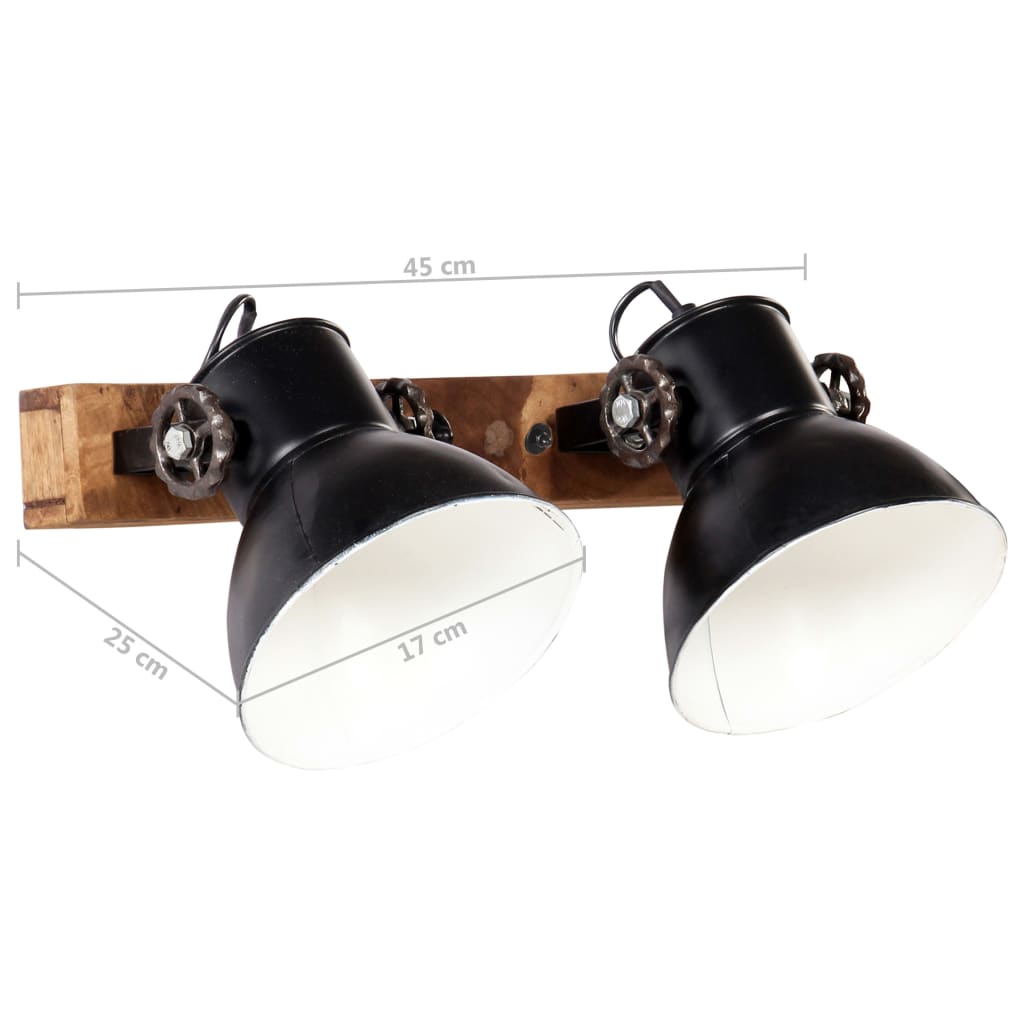 Индустриална стенна лампа черна 45x25 см E27