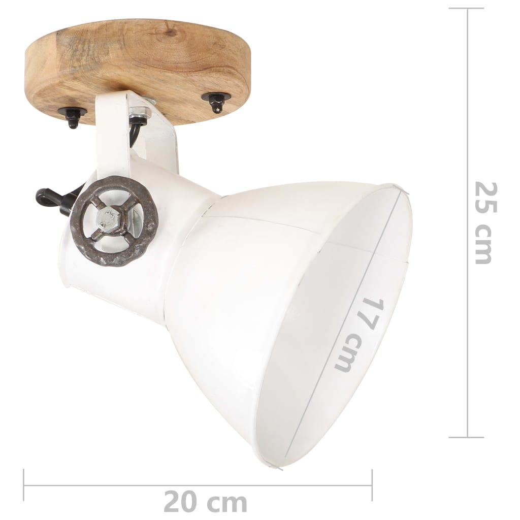 Индустриални стенни/таванни лампи 2 бр бели 20x25 см E27