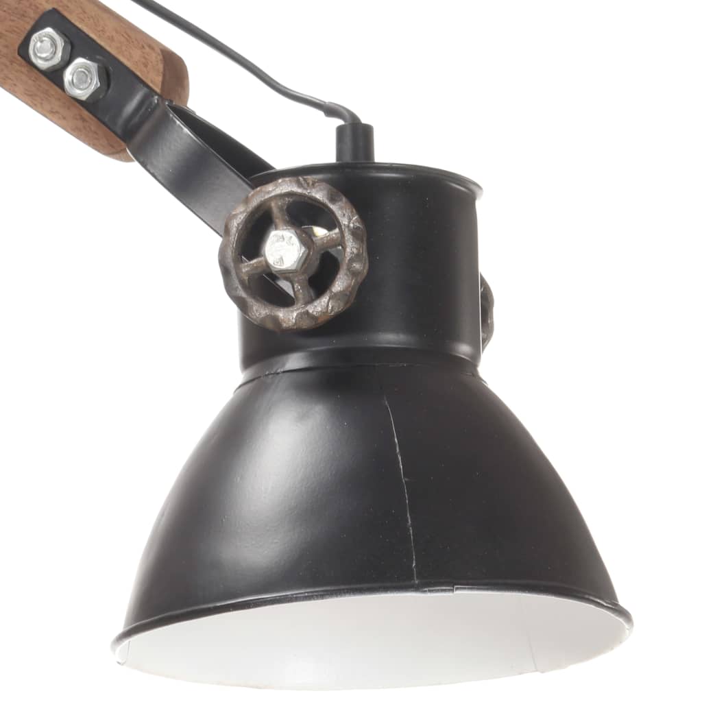Стенна лампа, индустриален стил, черна, кръгла, E27