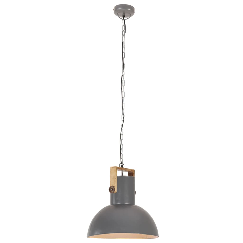 Индустриална пенделна лампа 25 W сива кръгла манго 52 см E27