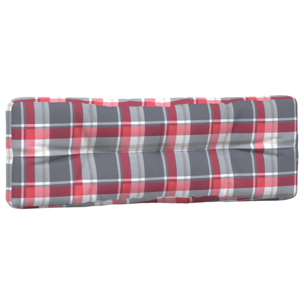 Палетни възглавници, 7 бр, червено каре, текстил