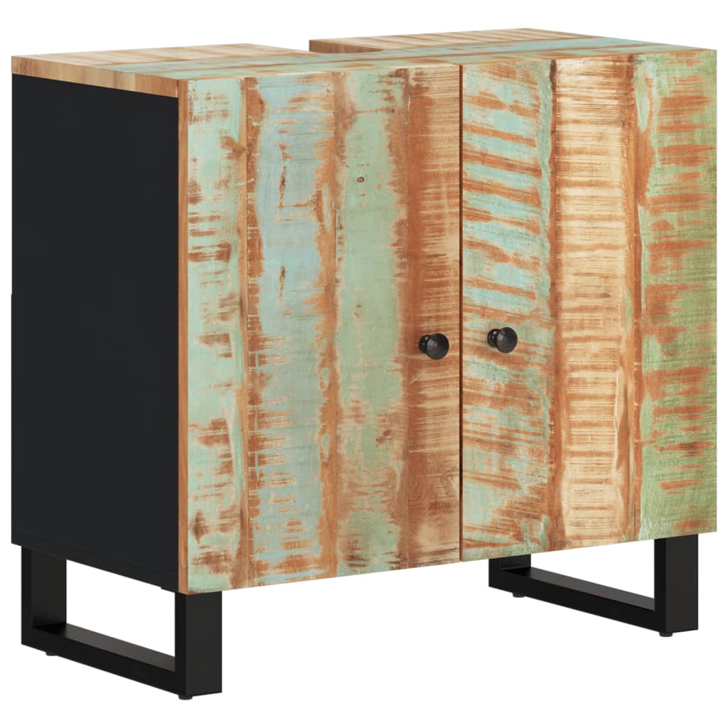 Комплект мебели за баня 3 части масивна регенерирана дървесина