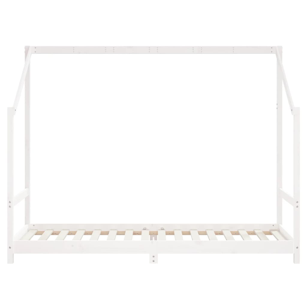 Рамка за детско легло бяла 2x(80x200) см борово дърво масив