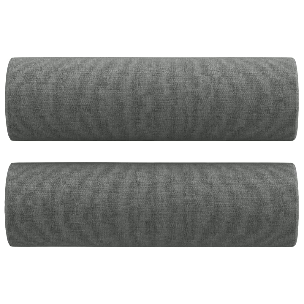 Комплект дивани 2 части с възглавници тъмносив текстил